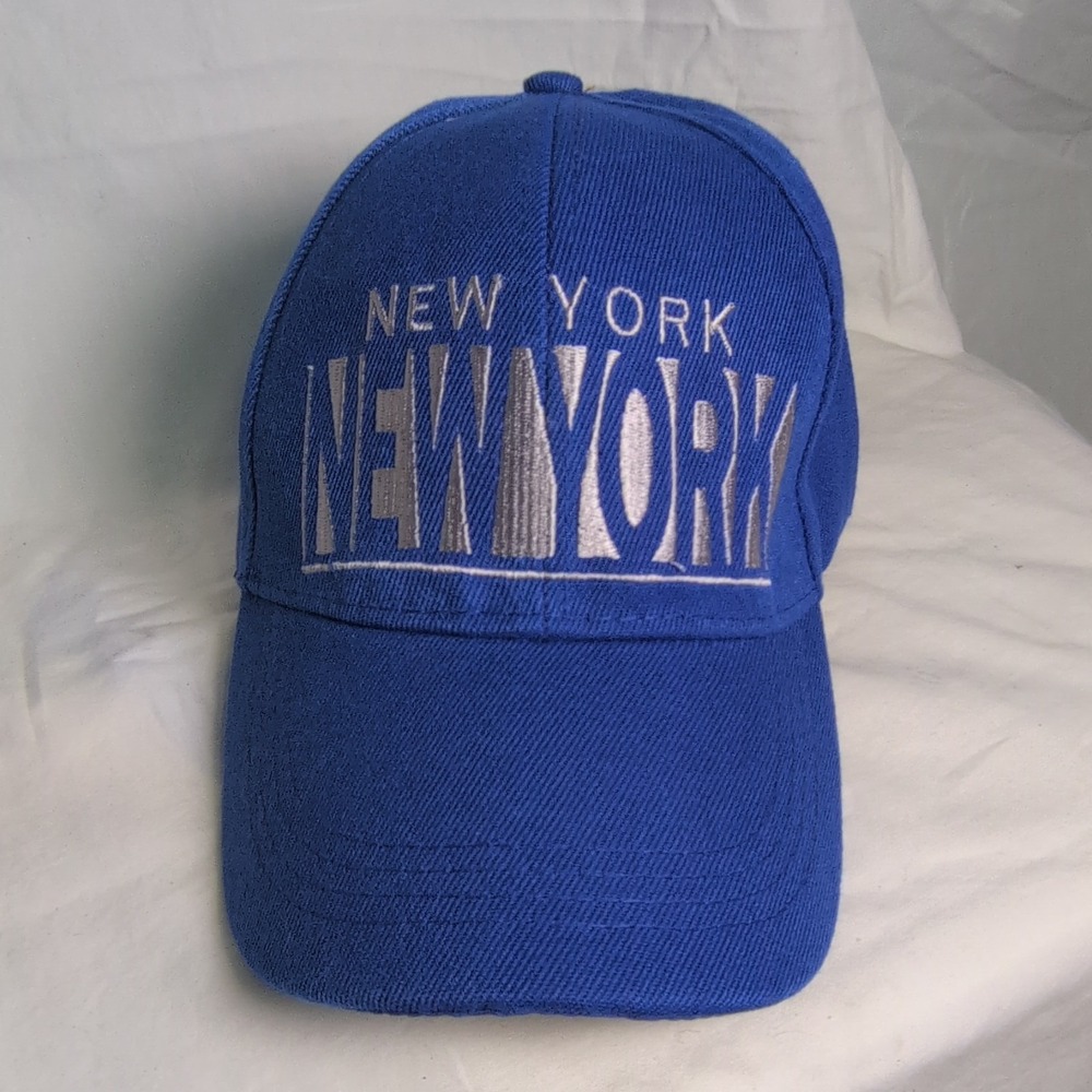 Blue White Adjustable Men's Baseball Cap New York City Theme One Size Casual Hat